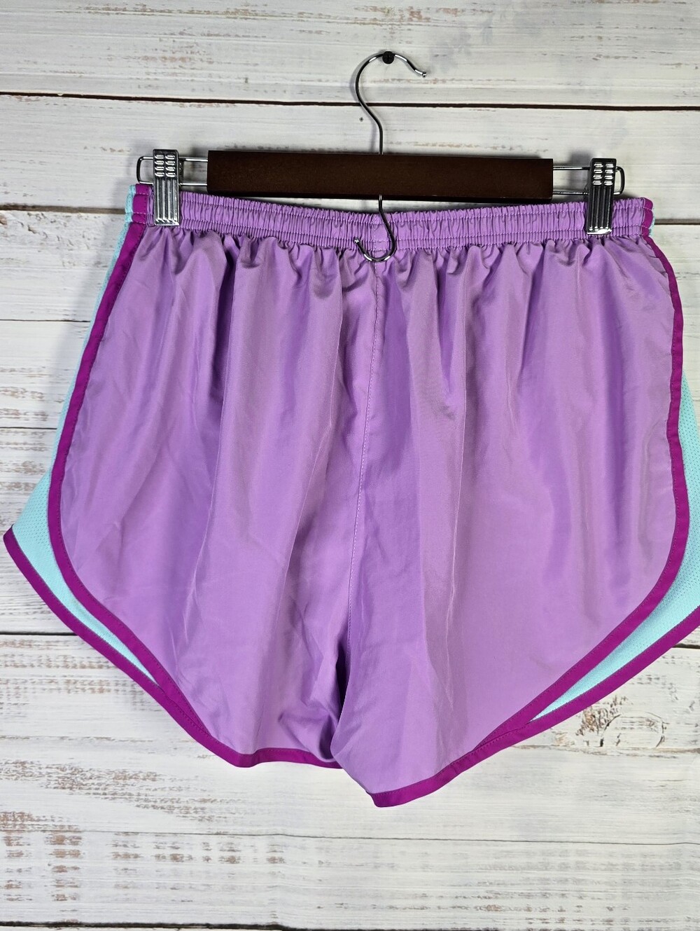 Nike Dri-FIT Tempo Running Shorts Women's Large Purple Aqua Athletic Lined - Picture 2 of 5